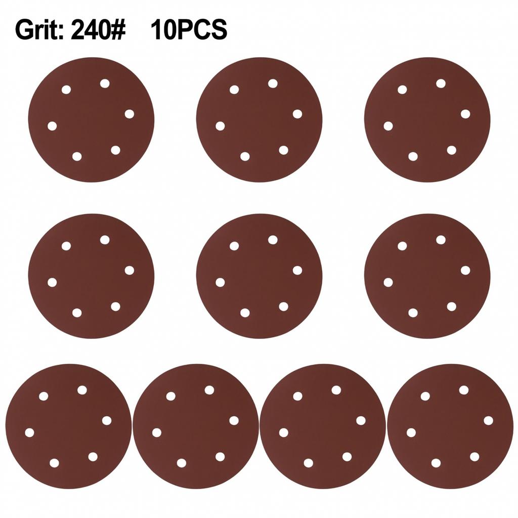 Sandpaper Polishing Tools 10PCS 40-2000grit 6 Hole 9inch/225mm Alumina