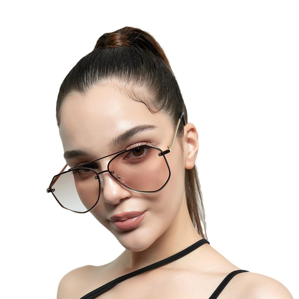 2326 Óculos de Sol Coloridos Femininos, Óculos Retro Sapo Masculinos Metal Ins Óculos da Moda Óculos de Sol de Armação Grande