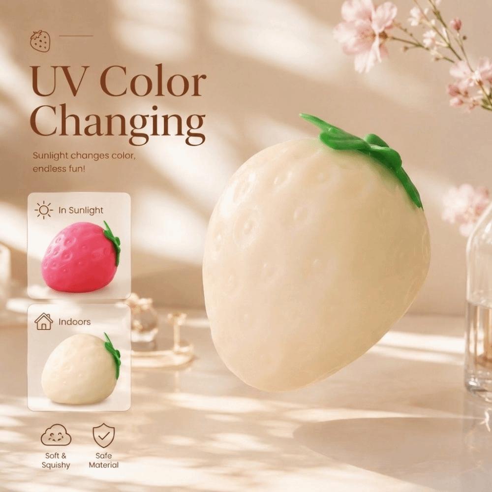 Simulation Fruit Slow Rebound Toy UV Light Color Changing Fruit Squeeze Toy  Office