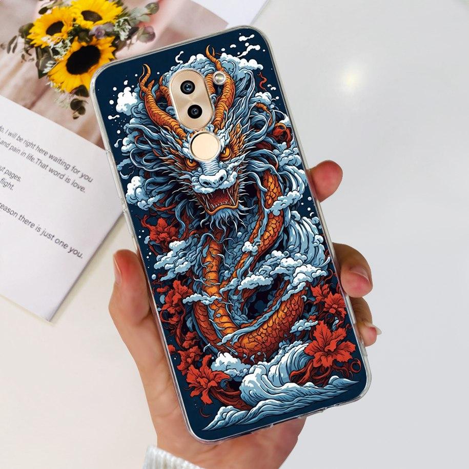 For Honor 6X Case BLN-AL10 BLL-L22 BLN-L21 Cover Fashion Flower Clear Silicone Soft Funda For Huawei Mate 9 Lite GR5 2017 Bumper