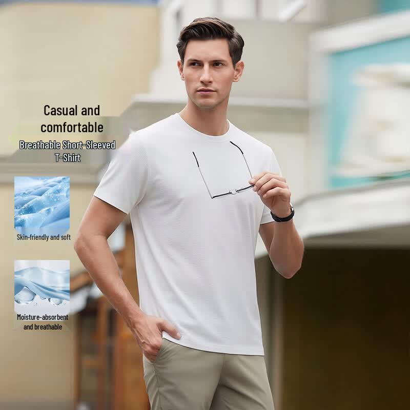 POLOMEISDO Men s Round Neck Short Sleeve T-Shirt 2XL