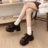 Small Leather Shoes Women's 2025 Spring and Autumn New British Style Heightening Black Versatile Muffin Jk Shoes Platform Casual Loafers