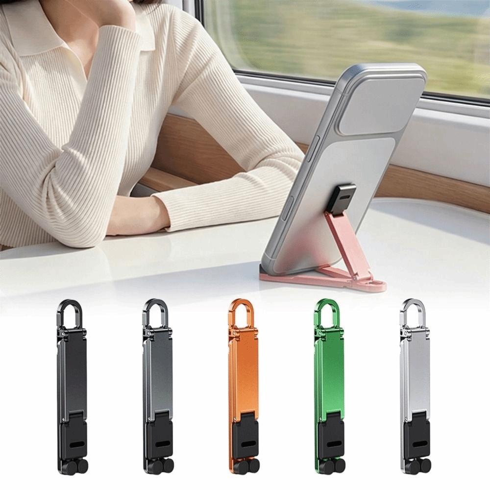 Multi-Angle Adjustable Mini Keychain Phone Stand Lightweight EDC Travel Stand Outdoor