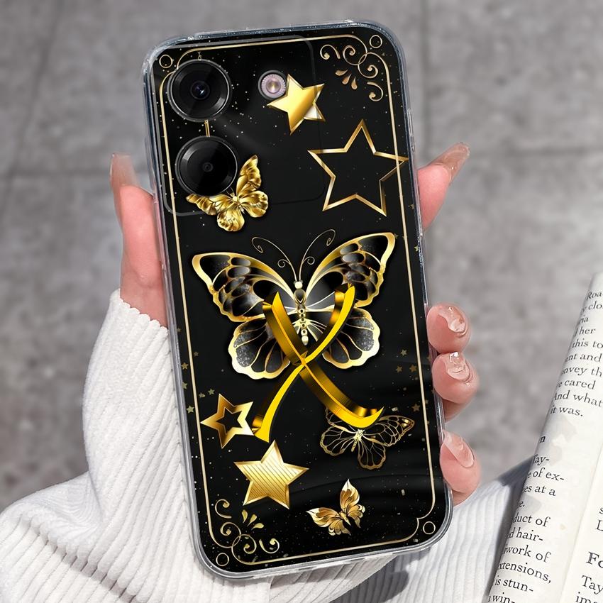 Clear Back Cover For Xiaomi Poco M7 M8 M6 M4 F5 Pro M5 F4 F3 Civi 1S M6 Plus Fashion Soft TPU Silicone Phone Case For Xiaomi Cute Letter Bumper Casing