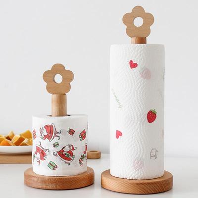 1Pc Solid Wood Kitchen Roll Paper Holder Bathroom Vertical Napkin Stand Tissue Storage Rack