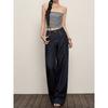 American-Style Small Denim Women's Summer High Waist Slim Looking Loose Drooping Mop Lyocell Ice Silk Straight-leg Pants