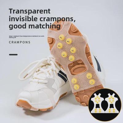 Transparente 10-Zahn Anti-Rutsch Steigeisen für Schneetage – Winter-Überschuhe