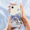 For iPhone 16e Case White Snow Mountain Pattern Printing Straight Edge TPU Phone Back Cover