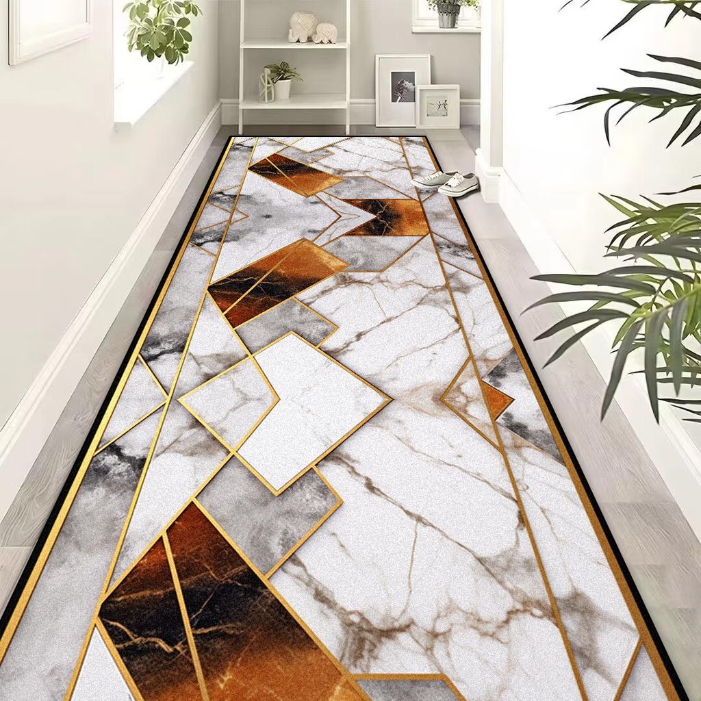 Europäischer Luxus Schwarzgold Flur Teppiche Hotel Lobby Treppe Rutschfeste Gangläufer Büroraum Eingang Durchgang Bodenmatten