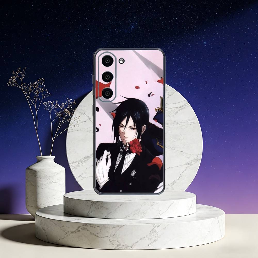 Black Anime B-ButlerS Phone Case For Samsung Galaxy A73,A72,A71,A70,A53,A52,A51,Others Soft Black Cover
