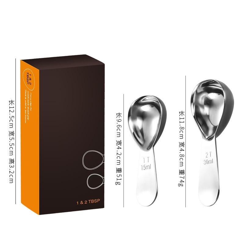 

Stainless Steel Coffee Spoons Coffee Measuring Scoop for Ground 15ml/30ml Beans Tea Sugar Delicate Home Barista Accessories