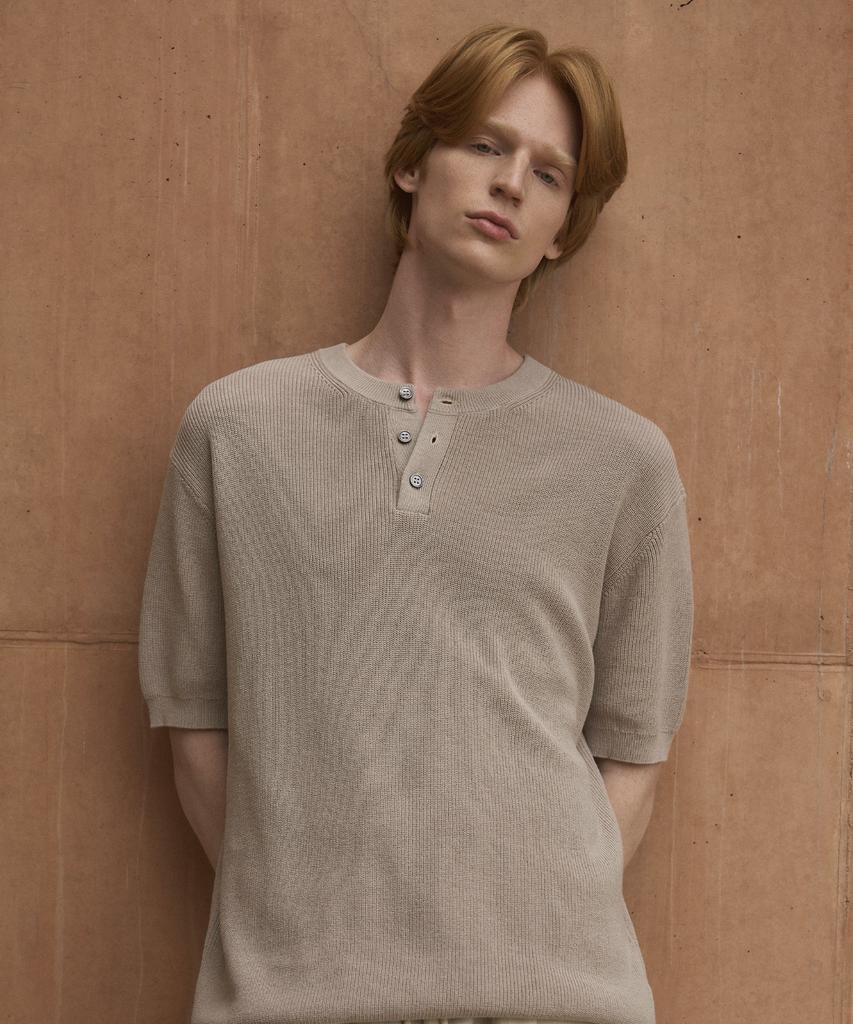 Wednesday Oasis Cool Washable Henley Neck Half Knit_6 Colors