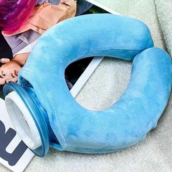 Yousheng Neck Cooling Ice Pack with Velvet Cover U-shaped Cold Hot Compress Water Filled Bag Leak-proof PVC Summer Wearable Neck Cooling Tube Wrap