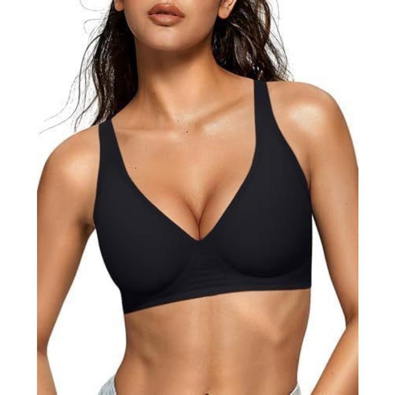 Women's Deep, Bra No Rim Comfort Bra Support No Rim Bra Girls Gather Bra Women