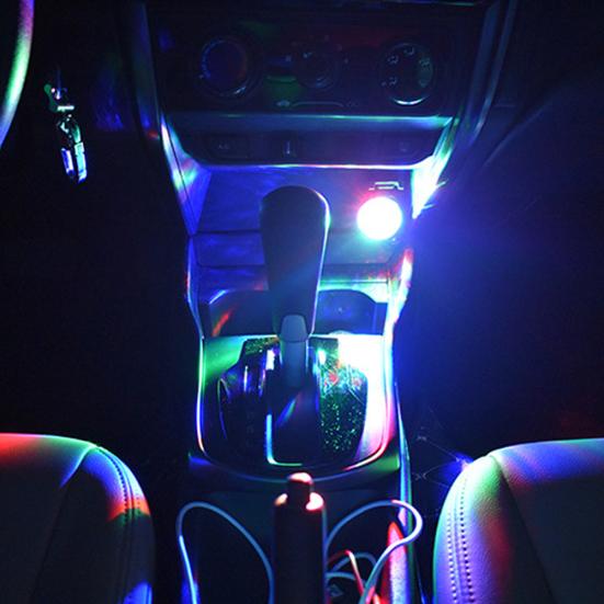 Mini USB LED hudební ovládání zvuku atmosféra noční světlo interiérová lampa do auta