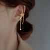 Shiny Cross Stars Tassel Clip Earrings Fake Piercing Ear Cuff Clip-On Earrings Without Hole Clips On Ears Earring Star Cartilage