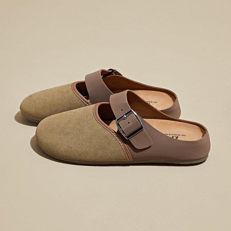 Spring new bag head half slippers casual retro flats women
