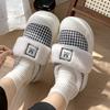 2025 New Cotton Slippers Warm In Autumn and Winter Retro Plaid Indoor Home Thick Sole Plush Outer Cotton Shoes
