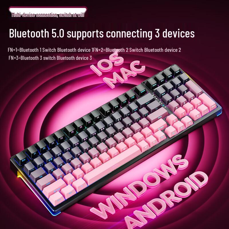 AULA F98 99-Key Triple Mode Hot-Swappable Gaming Mechanical Keyboard