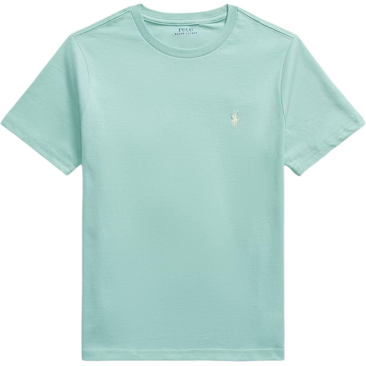 

Polo Ralph Lauren Cotton Knit Crew Neck Embroidered Pony Logo Short Sleeve T-Shirt Kids tops Cerulean-Green 323832904-506 XL