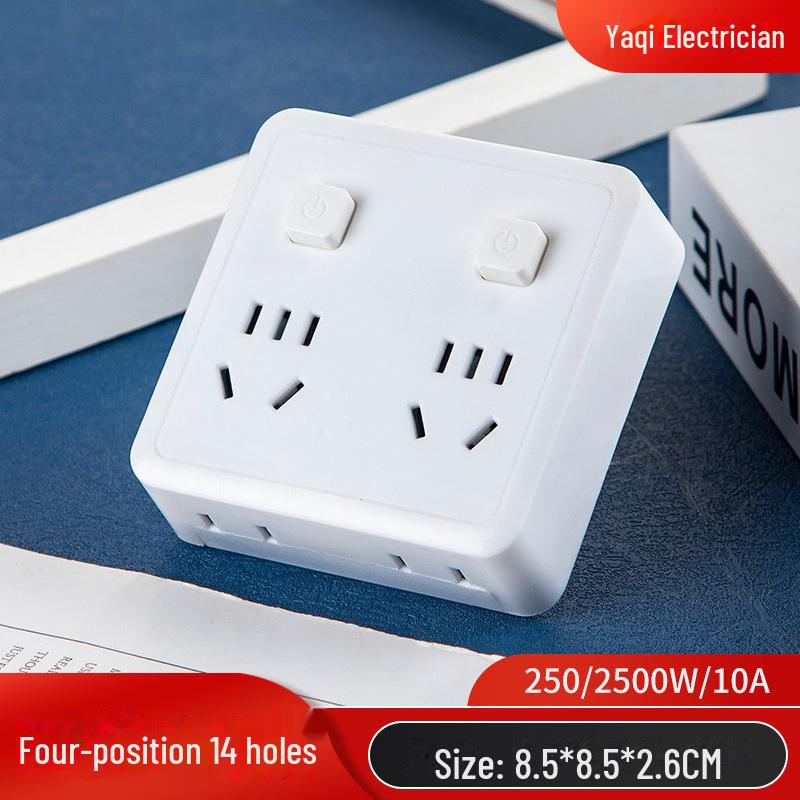 Wood Grain Multi-Function Travel Plug Board & Socket Converter