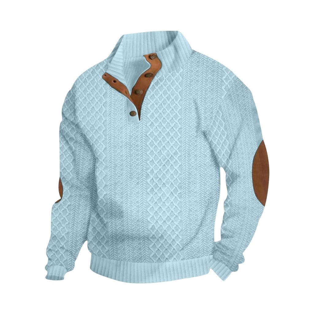 Men's Slim Fit Stand Collar Long Sleeve Pullover Sweatshirt