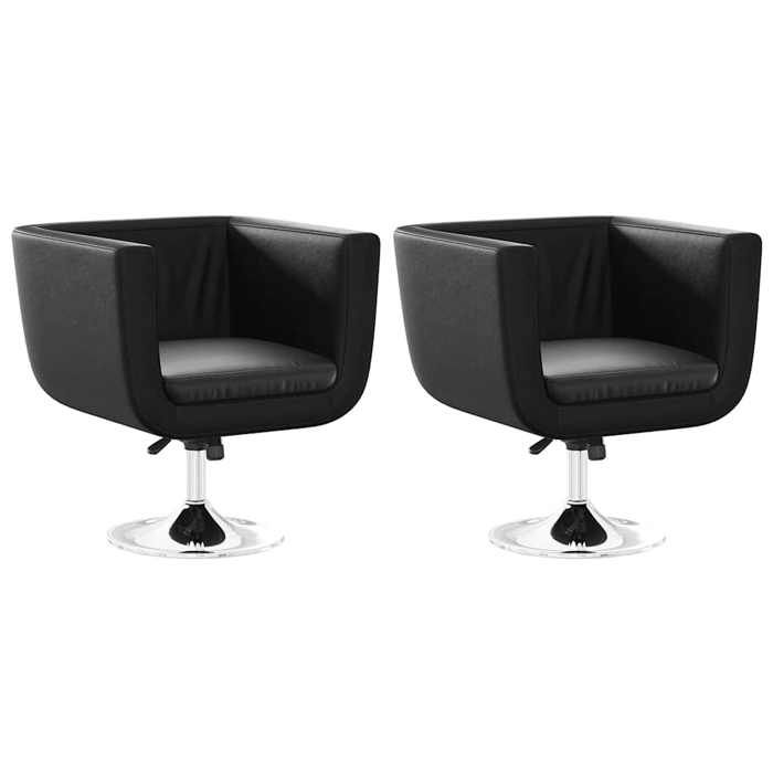 Barhocker - Maison Exclusive - 2er-Set - Kunstleder schwarz - Schwenkbar verstellbar