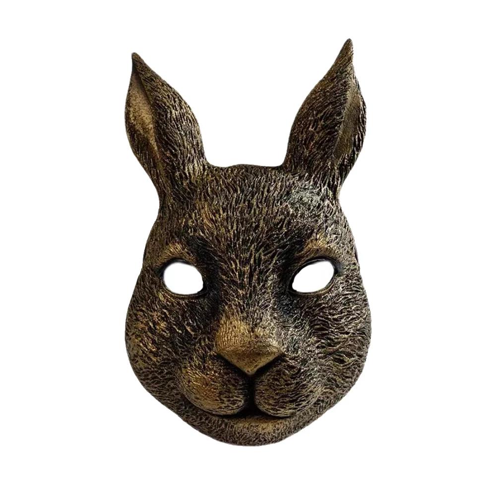 Maschera di Coniglio 3D Realistica Accessori Creativi Copricapo Schiuma PU Travestimento Adulto Locale Notturno Halloween Festa di Pasqua Decorazioni Carnevale Gadget