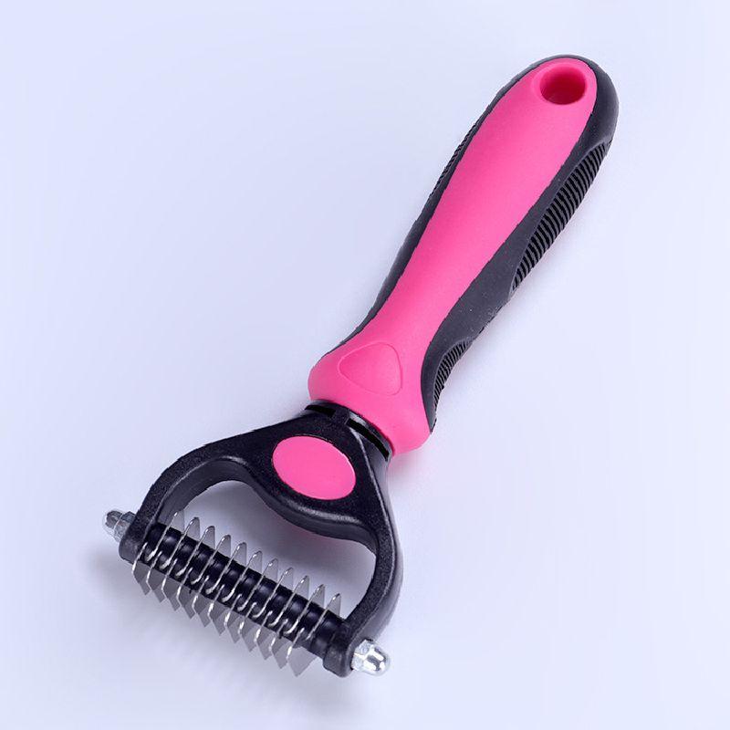 Premium Pet Grooming Comb Brush For Dematting And Undercoat Dual Head Stainless Steel Design For Long And Thick Hair