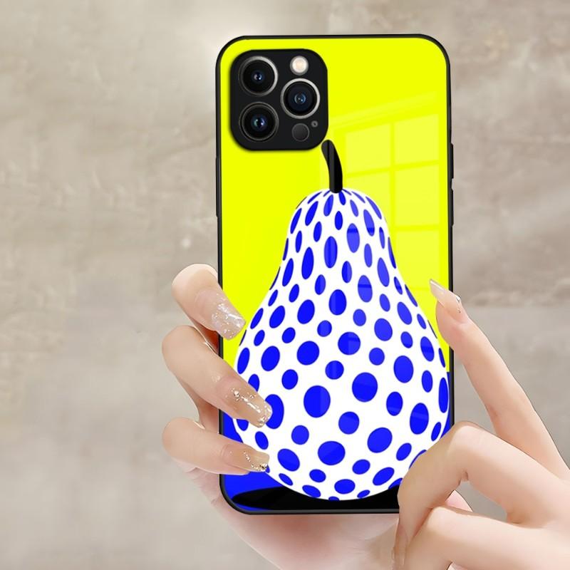 Art YAYOI KUSAMA Phone Case For Apple IPhone 14 Pro 12 11 13 Mini X XR XS Max 8 7 6 Plus SE 2020 Glass Design Back Cover