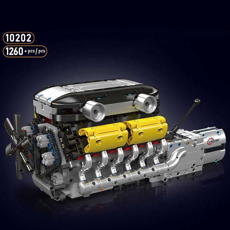 Mould King 10088 535pcs Technical Electrically Driven V8 Engine Building Block Model Kit For Adults Creative Assembly Brick Toys