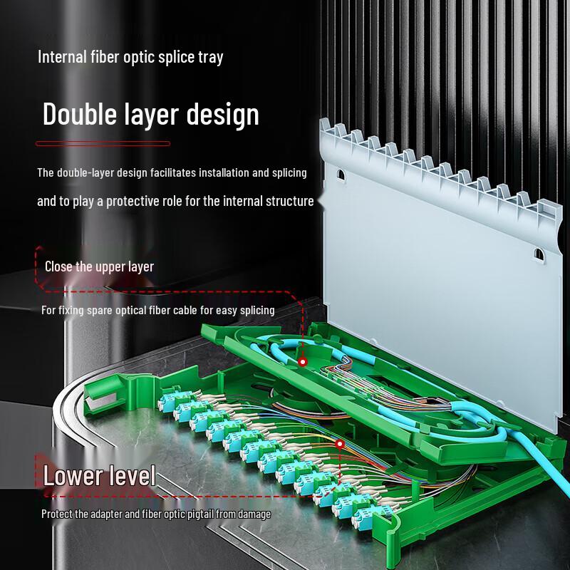 AMLCOM 19-inch Rack Mount 48-Core LC OM3 ODF Fiber Optic Distribution Frame