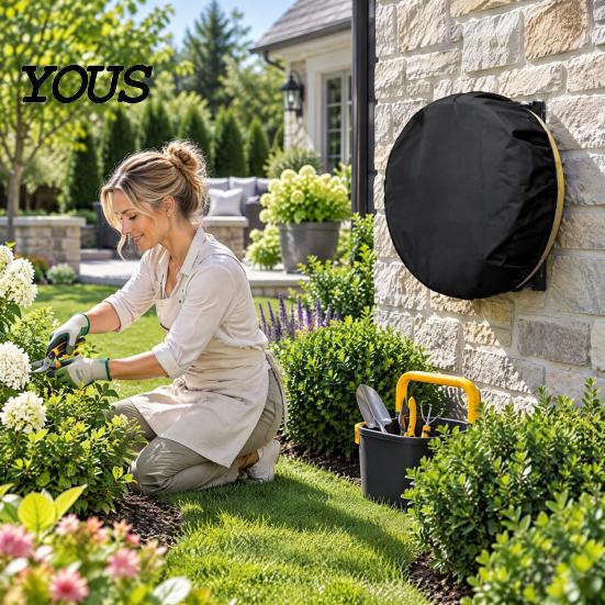 Garden Hose Reel Cover for Wall Mounted Holder, Heavy Duty Waterproof Outdoor Holder Protector Oxford Fabric Cover, Dustproof Sunproof 5/8"x50-100ft