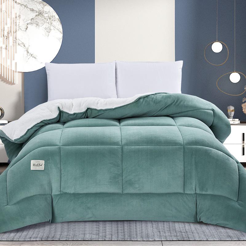 Exclusive Lamb's Wool & Cotton Winter Quilt - Double-Sided, Thick, Warm, for Student Dormitory