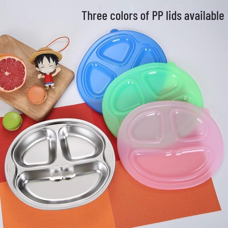 Kids Stainless Steel Divided Cartoon Plate