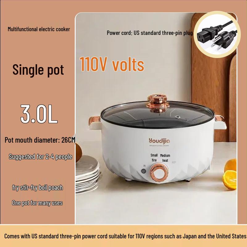 110V Multifunktions-Elektrokocher für den Heim- und Wohnheimgebrauch in Hongkong, Japan, Taiwan, USA und Südkorea