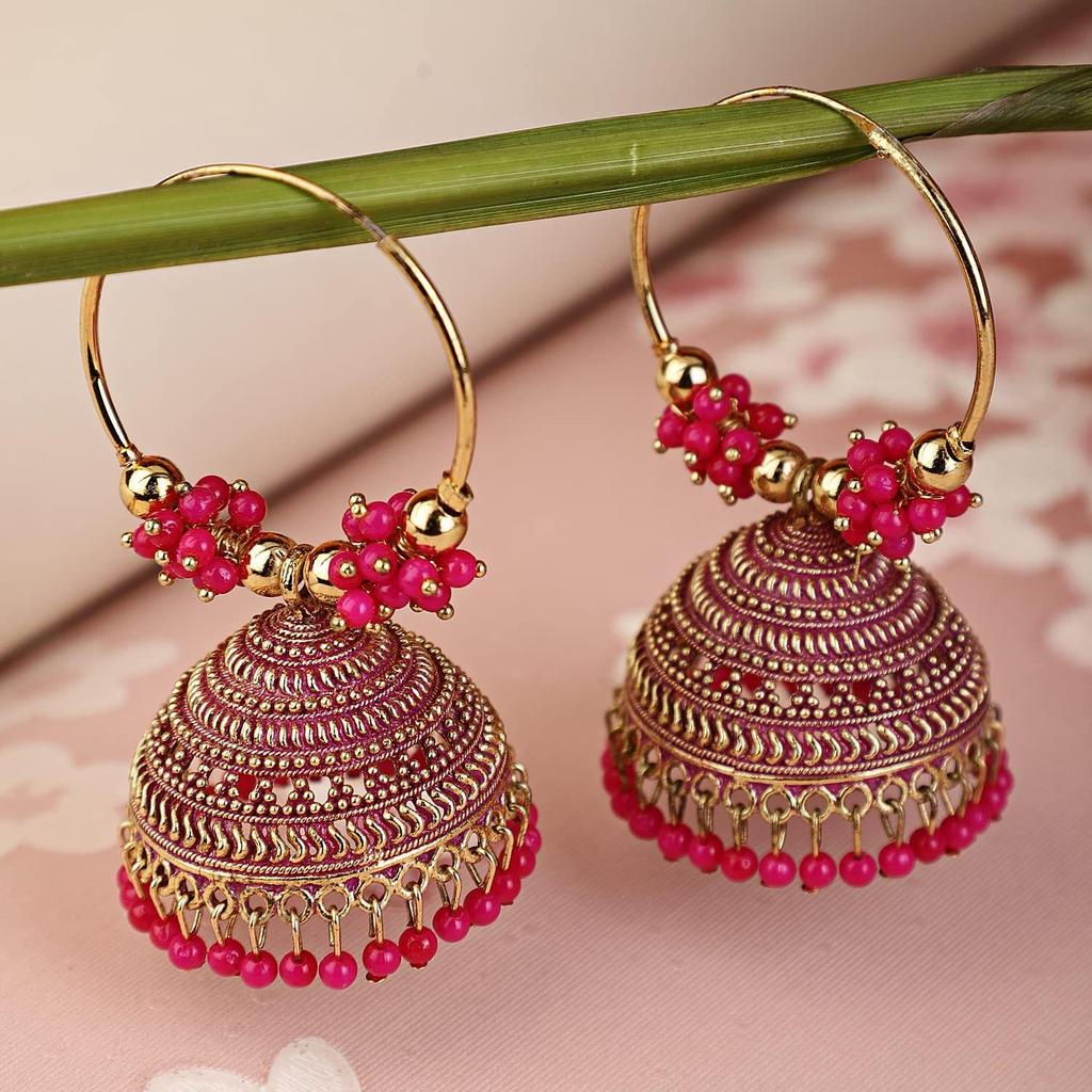 Latest Stylish Traditional Hoop Jhumki Earrings for Women & Girls