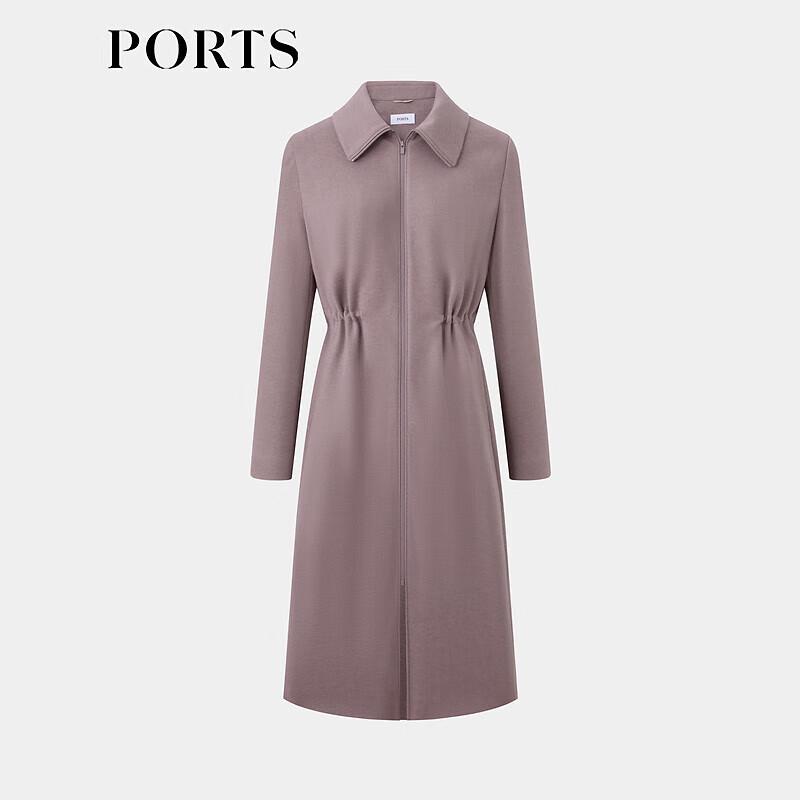 Ports Women's Elegant Iris Purple Wool Blend Trench Dress
