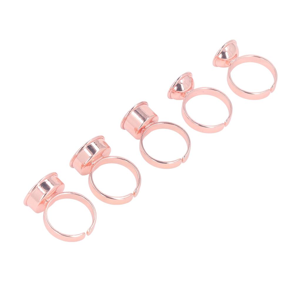 5pcs Microblading Tattoo Rings Cups Stainless Steel Rose Golden Tattoo Ink Rings Cups