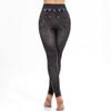 Chic Butterfly Print Faux Denim Butt-Lifting Leggings for Women