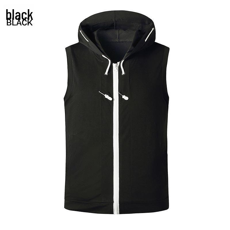 Men's Summer 2021 Fitness Hooded Vest - Casual Sleeveless T-shirt for Europe & America