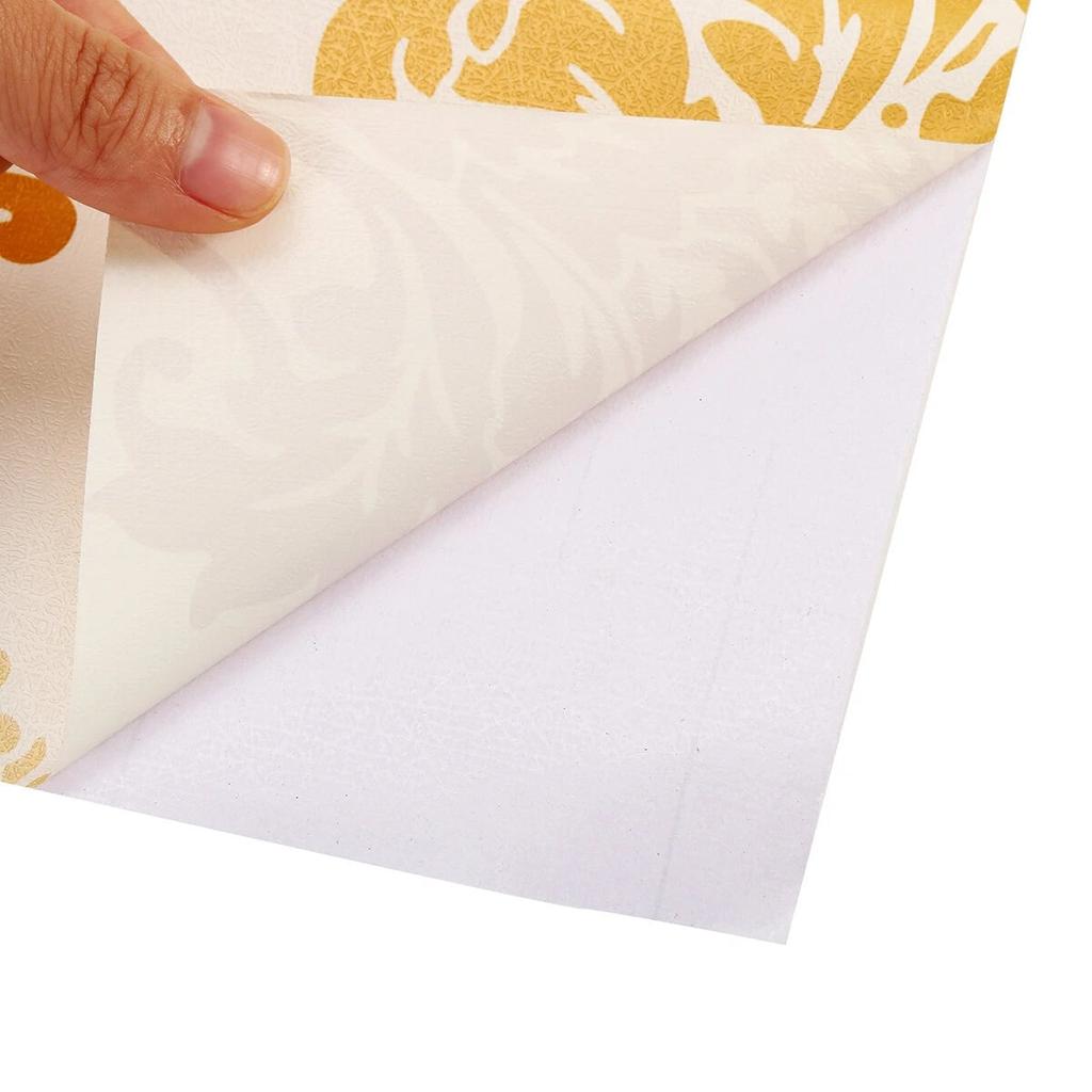 Пленка Supretto самоклеющаяся 8 м, белый с золотом (Арт. 71260002)