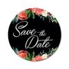Darling Souvenir White Round 45 Pcs Chrysanthemum Floral Border Save The Date Mini Stickers-1.6 Inches