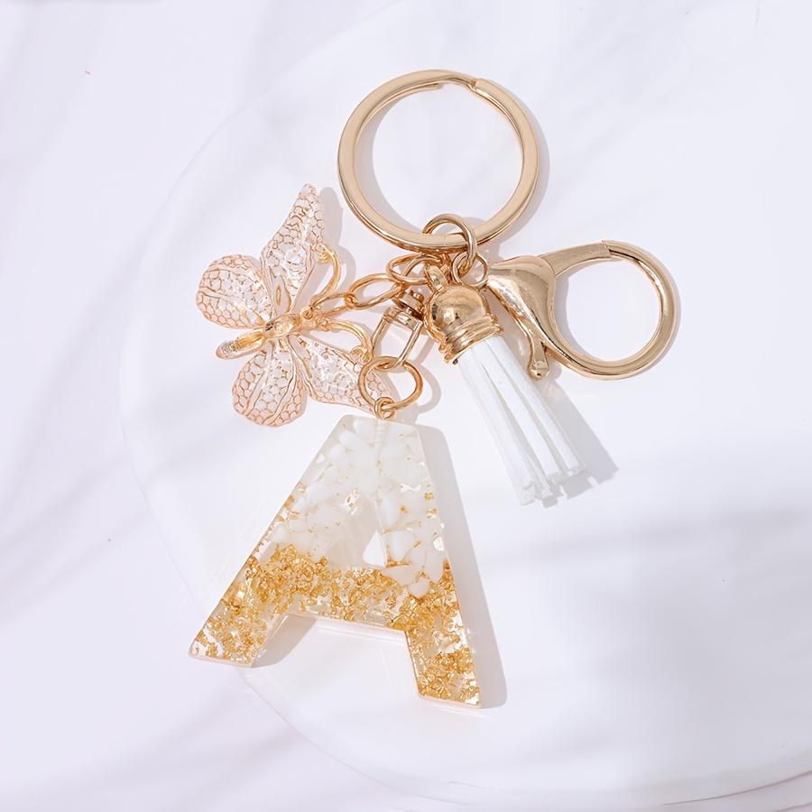 Keychain Pendant fashionable butterfly and initial key chain car decoration pendant, backpack key chain decoration