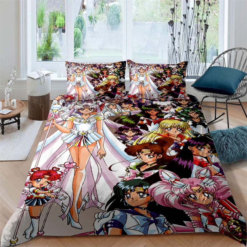 Nuovo Set Biancheria da Letto Deluxe a Tre Pezzi del Cartone Animato Sailor Moon 2026, Include Biancheria da Letto Matrimoniale e King Size, Regalo Perfetto per le Feste