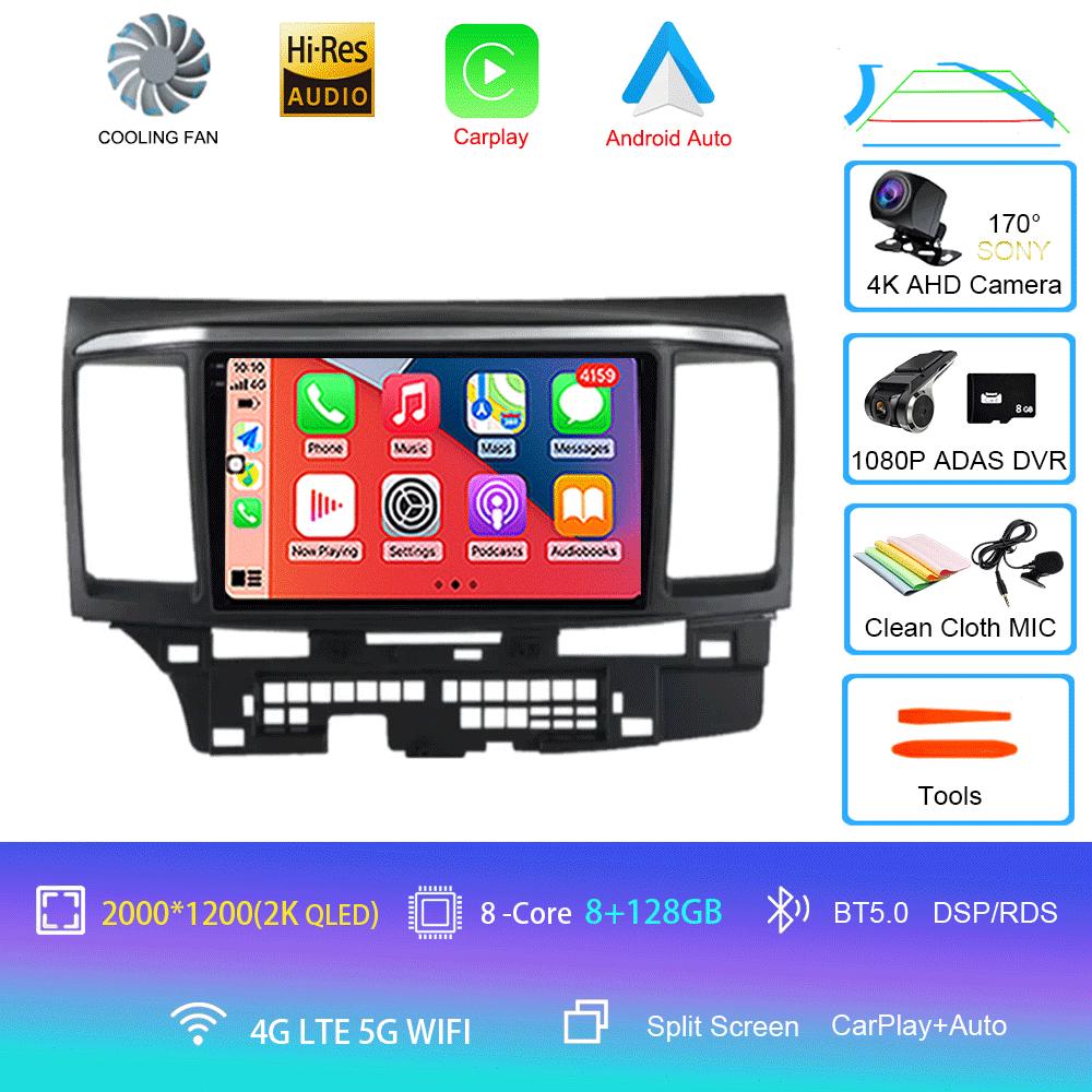9Inch Android 14 For MITSUBISHI LANCER  10 X 2008 2009 2010 2011 - 2016 Car Radio Stereo Audio GPS Player Carplay Auto Screen