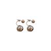 Niche design versatile gray pearl stud earrings women, silver needle earrings temperament earrings