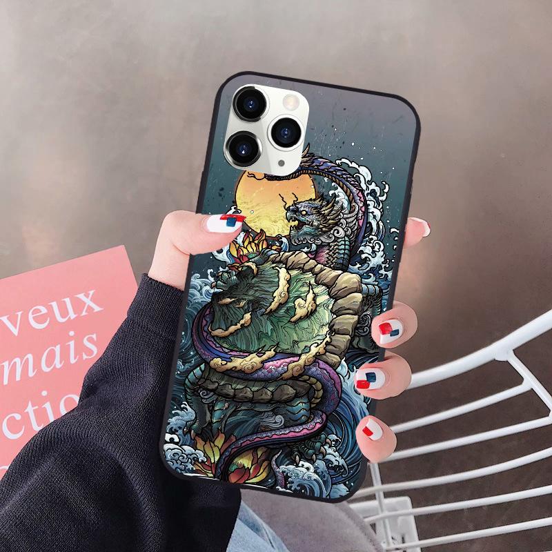3D Relief Dragon Tiger Fall Für Xiaomi Redmi Hinweis 10 9 7 8 8T 9C 10C 11 S Mi 9T 10T 11T 12 Lite Poco F3 M3 X3 NFC X4 Pro Fundas