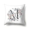 Polyester Pillowcase Simple and Fresh Xiaohua Home Furnishing 26 English Letter Printed Waist Cushion Pillowcase