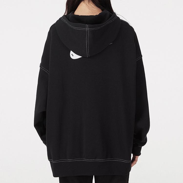 Nike Embroidered Logo Hoodie Pullover Women Tops Black DM6202-010